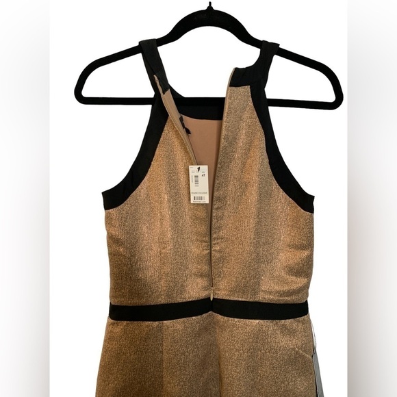 NWT The Limited Halter Rose Gold Black Metallic Bodycon Dress SiE 4 Tall - Picture 10 of 11